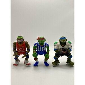 Vintage 1991 TMNT Shell Kickin’ Raph Slam Dunkin’ Don (Red) Slap Shot Leo